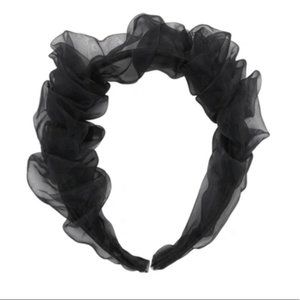 BP. Pleated Chiffon Headband In Black